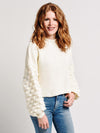 GLAM Bubble Sleeve Rib Knit Sweater