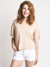 Lush Knit Top with Eyelet Sleeve