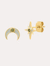 Tai Star and Moon Mismatched Enamel Studs