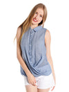 THML Sleeveless Button Up Top