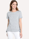 THML Stripe Ruffle Knit Top