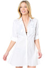 Tommy Bahama Women's Crinkle Cotton A-Line Boyfriend Shirt