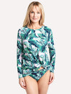 Tommy Bahama Women's Long Sleeve Twist Front Rashgaurd