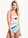 Trina Turk Mosaic Sunrise High Leg Maillot