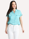 Tommy Bahama Women's Sea Spray Short-Sleeve Linen Shirt