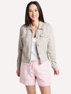 Tommy Bahama Women's Two Palms Linen Raw-Edge Jacket