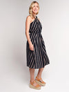 Vince Textured Stripe Twist Front Halter Dress