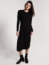 Vince Long Sleeve Side Drape Dress